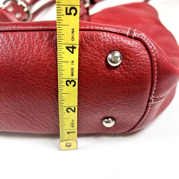 Tignanello Perfect 10 French Bag Lipstick Red Leather Double Handle Satchel‎ - Picture 9 of 11